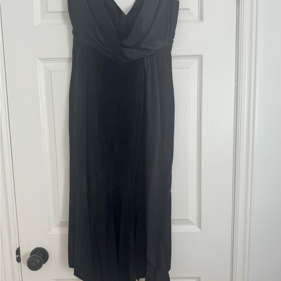 Gorgeous fall winter formal suede and satin gown. EUC worn once! - Picture 3 of 5
